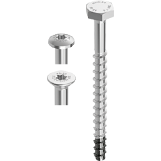 Boite de 100 vis multi monti 6x40 mm heco schrauben - tête fraisée ø 11.5 - t30 - zingué argent - 49860