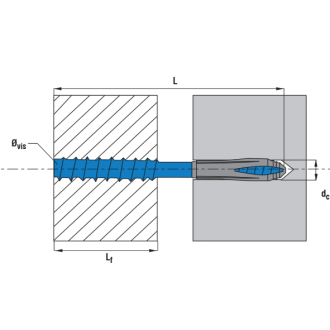 Boîte 50 vis de montage à distance 6x180 mm scell-it + cheville ø8x65 mm + capuchon blanc - tr45180