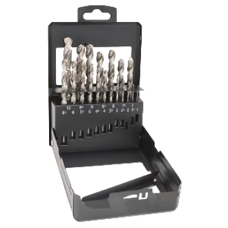 Coffret métal de 19 forets hss cobalt 5% riss - ø 1 à 10 x 0.5 mm - co19v3075ac