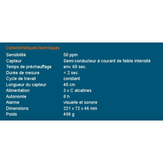 Détecteur de gaz 50ppm - fgd 1
