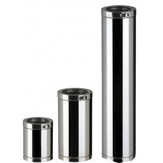 Elément droit Therminox TI pour l extérieur des bâtiments - Diamètre 80/130 - Lg 25 cm