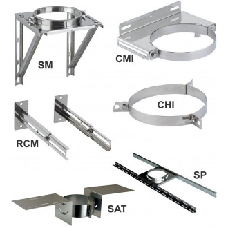 Elements de support et de maintien THERMINOX TI - Collier mural inox - Diamètre 180 - réf. SMI