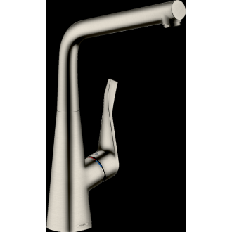 Mitigeur de cuisine HANSGROHE Metris M71 , 1 jet aspect acier inox - 73813800
