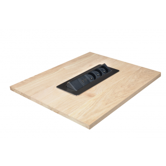 Bloc encastrable pivotant 3 prises et 2 ports USB