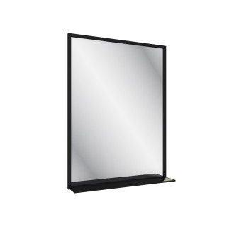 Miroir salle de bain 80x60cm - laqué noir mat avec étagères - framed mirror Aurlane - LAV550