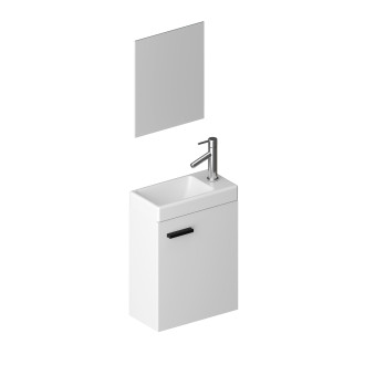 Ensemble meuble lave mains blanc 41x50x22cm + miroir - smally white Aurlane - LAV664