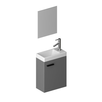 Ensemble meuble lave mains gris 41x50x22cm + miroir - smally grey Aurlane - LAV665
