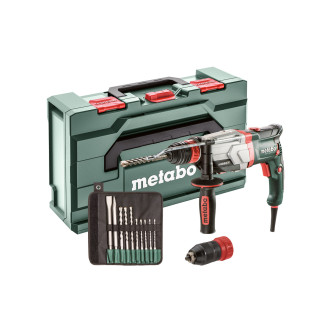 Marteau perforateur metabo sds-plus - uhev 2860-2 quick set - 1100 w - coffret + jeu de forets 10 pièces - 600713510
