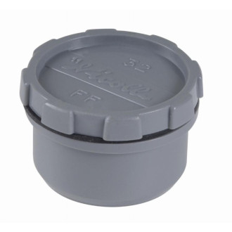 Tampon de visite mâle-femelle NICOLL + bouchon - PVC gris - Ø 100 mm - FT