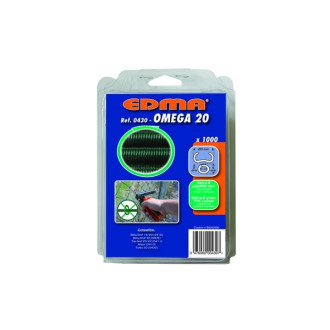 Agrafes galvanisées Omega 20 EDMA - plastifié vert - 1000 pièces - 430
