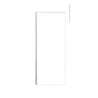 Paroi de douche 80x200cm verre transparent - profilé + barre plafond finition chrome - freedom 2 Aurlane - PACF373