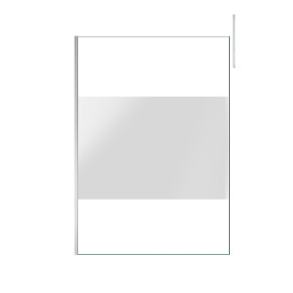 Paroi de douche 140x200cm dépolie - profilé + barre plafond finition chrome - freedom 2 frosted Aurlane - PACF384