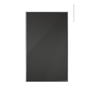 Paroi de douche 120x200cm verre fumé - profilé + barre plafond finition chrome - freedom 2 smoked Aurlane - PACF387