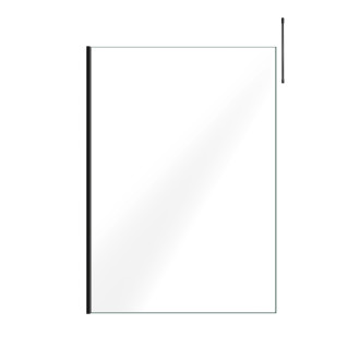 Paroi de douche 140x200cm verre transparent - profilé + barre plafond noire - freedom 2 black Aurlane - PACF408