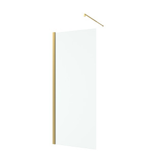 Paroi de douche 80x200cm verre 8mm - profilé + barre extensible finition or brossé - freedom 2 gold Aurlane - PACF436