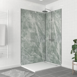 Pack panneaux muraux + profilé d'angle noir mat + 2 profilés de finition noir mat- 120x90x210 - ice green 120 Aurlane - PACP260