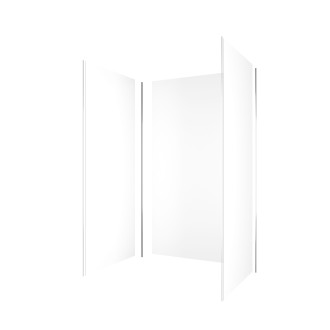 Pack 3 panneaux muraux en aluminium blanc 90/120/90 x 210cm avec profilés finitions et angles chrome Aurlane - PACP267