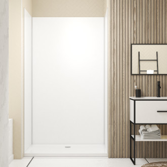 Pack 3 panneaux muraux en aluminium blanc 90/120/90 x 210cm avec profilés finitions et angles chrome Aurlane - PACP267