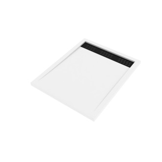Pack receveur acrylique blanc 100x80 et grille décor aluminium finition noir mat - pack whitness ii Aurlane - PACR025