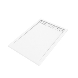 Pack receveur acrylique blanc 120x80 et grille décor aluminium blanc brillant - pack whitness ii Aurlane - PACR028