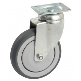 Roulette pivotante à platine rectangulaire AVL - Roue caoutchouc Ø 100 - Charge 45 kg - 550832O