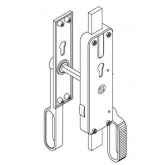 Serrure à levier béquille double + cylindre droite fuhr - tf1199r