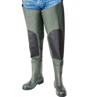 Bottes cuissardes sécurité SINGER PVC lourd S5 SRC - Hauteur 90 cm - Embout acier - Taille 42 - COME