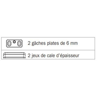 Jeu de pênes + vis + gâches latéraux iseo - non coupe-feu - noir - 9410203505