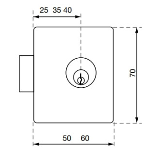 Serrure 5303 axe 25 mm VACHETTE - Droite - 11710000