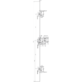 Serrure 5000XL VACHETTE - 3 Points - A120 - Accès handicapé - Entraxe 70 - C8 - LG2040 - 15704000