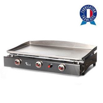 Plancha à gaz lagoa 3 feux - plaque et caisson inox - lg2_3f