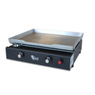 Plancha à gaz lagos 2 feux - plaque inox et caisson epoxy - la1_2f