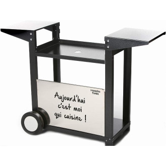 Chariot pour plancha 2 feux - Acier Epoxy - Façade découpée - CHA008