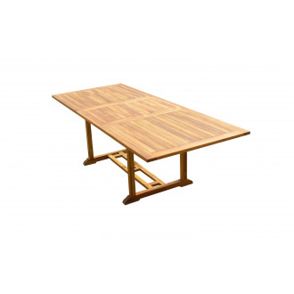 Table aedan rectangle 180-240x100xh75 teck huilé
