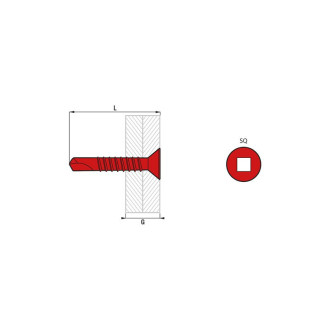 Boîte 250 vis autoperceuse tfq acier scell-it - sq2 - 4.8 x 32 mm - tfq48032