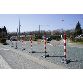 Poteau de balisage pvc VISO - socle lesté - bandes réfléchissantes - Ø50 x 950 mm - PPC1001RB