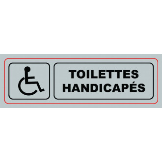 Plaque VISO - Toilettes Handicapés - 170 x 50 mm - S34
