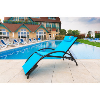 Fauteuil relax bleu - structure pliable et confortable