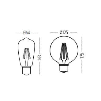 Ampoule led filament e27 st64 4 watt (eq. 30 watt) - couleur - blanc chaud 2500°k
