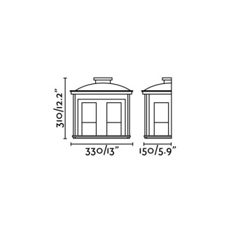 Aplique murale de jardin noire ceres 2 ampoules