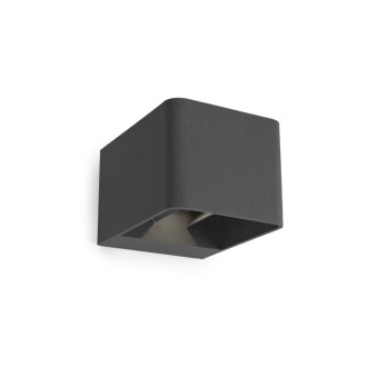 Applique 9w wilson, aluminium et verre, gris urbain