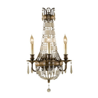 Applique bellini, bronze oxydé et cristal