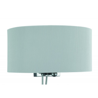 Applique drum pleat, en chrome et verre, abat-jour gris