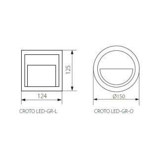 Applique led extérieur - 1 watt - IP65 - Forme - Carré