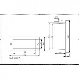 Applique led ip54 0,6 watt rectangulaire encastrable - couleur éclairage au choix