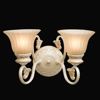 Applique murale beige country 2 ampoules 26 cm