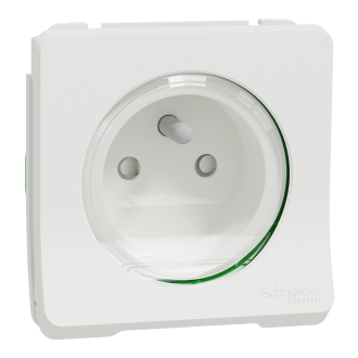 Mureva Styl - Prise courant 2P+T - composable - IP55 IK08 - connex auto - blanc - SCHNEIDER ELECTRIC - MUR39133