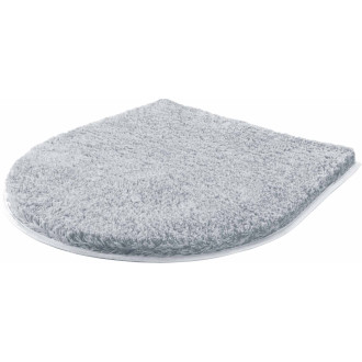 Tapis de salle de bain lex argent housse pour abattant wc 47 x 50 cm
