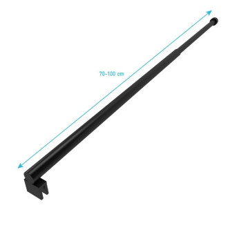 Barre de fixation extensible 70-100cm noir mat pour douche a l’italienne - Fixation murale Aurlane - FAC297