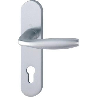 Béquille double sur plaque 165 mm new york bec de cane alu anodisé